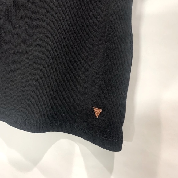 Guess black off the shoulder half zip pullover Crop top - Picture 4 of 8